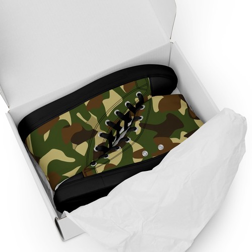 Voiceritzy Men’s Camo High Top Shoes - Street Style Canvas Sneakers - Bold Look - Picture 8 of 12
