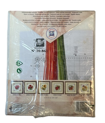ROSES Stamped Cross Stitch Kit #863 Vintage 2002 Vervaco - Bild 2 von 2