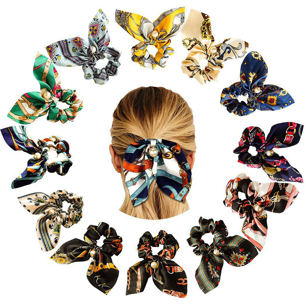 Haarschmuck-Set Mit Blumen-Chiffon – 5x Haargummis Mit Schleifen & Bändern Für Stylische Frisuren