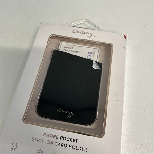 Casery Phone Pocket Stick on Card Holder Secure Adhesive backing holds ID CC etc - Photo 13 sur 20