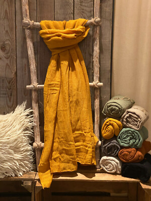 XXL Kuschel Halstuch Schal Viskose kuschelig weich Senf Gelb