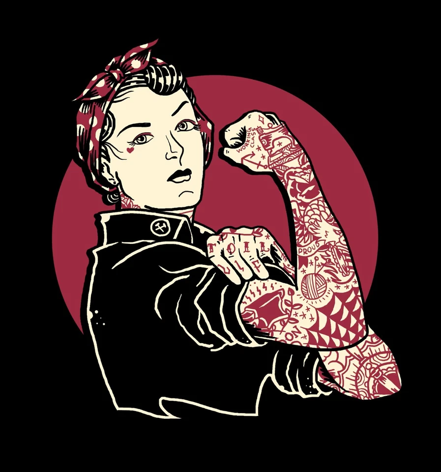 Black Market Art We Can Do It Zip Hoodie Rockabilly Rosie Riveter S-M-L-XL-2XL - Image 3 of 4