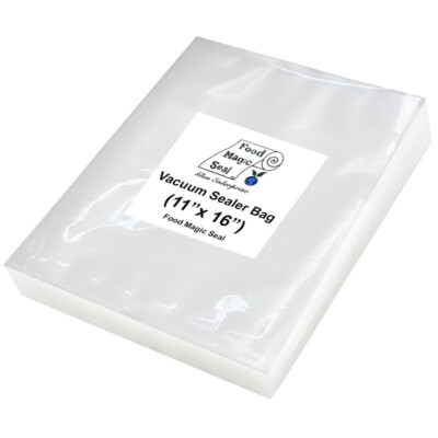 100 GALLON 11x16 Bags Food Magic Seal 4 Mil for Vacuum Food Storage Sealer Bags