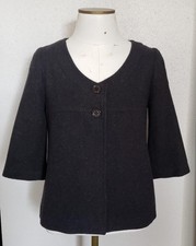 Euc *claudie Pierlot* Women´s Black 100% Wool Short Crop Jacket Size 1 Small