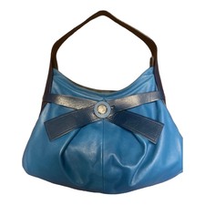 Ripani Italian Leather Handbag Two Tone Blue Preowned