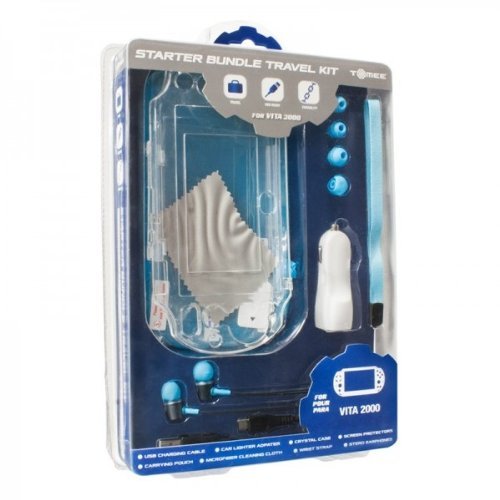 NEW Ice Blue Starter Bundle Travel kit for the PS Vita 2000 Console  #2B