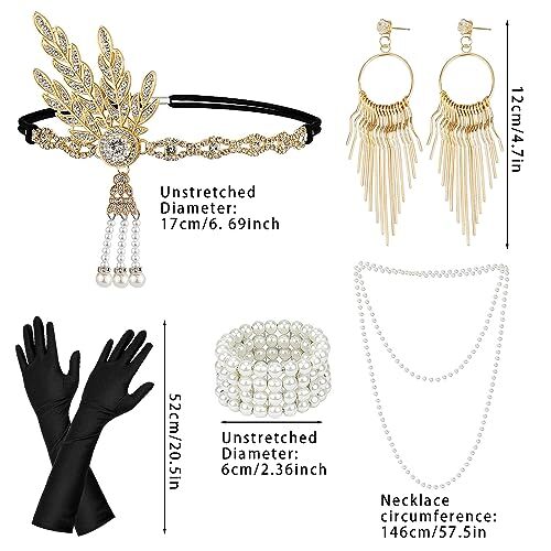 1920s Great Gatsby Accessories Set for WomenFlapper Accessories Set Headpiece... - Afbeelding 6 van 8