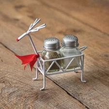 Cute Red-Nosed Reindeer Salt And Pepper Caddy Home Kitchen Decor
