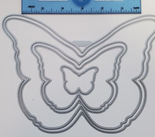 QuicKutz Lot of 5 Nested Cutting Dies w/ Unique Shapes Butterfly ZigZag Scallop