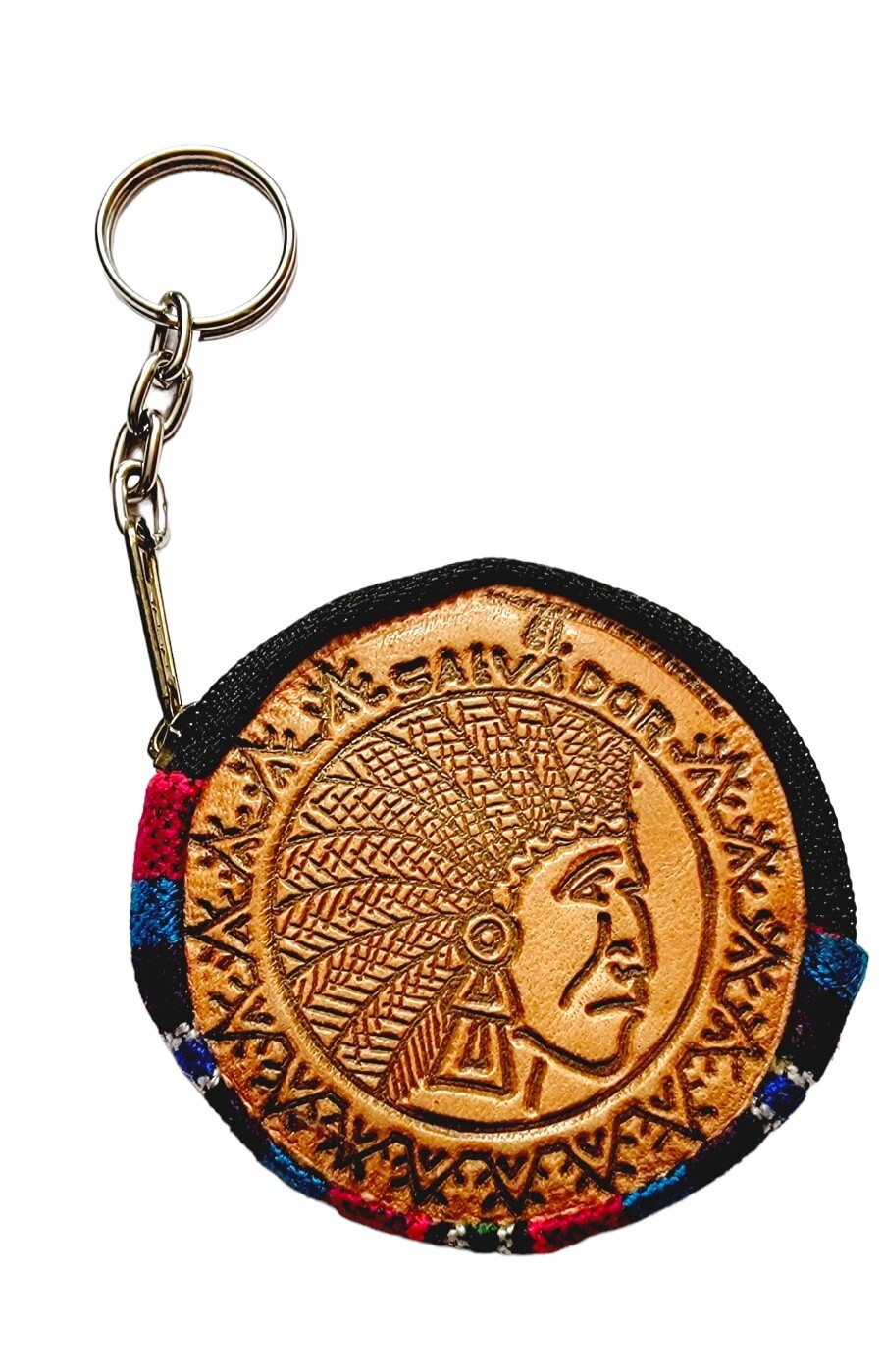 El Salvador Tribal Coin Purse Keychain Artisan Leather Woven Souvenir Keyring eBay