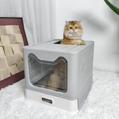 XXL Stainless Steel Cat Litter Box with Lid Anti-Urine Leakage, Easy Cleaning - Picture 2 of 12