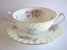Minton Marlow Footed Cream Soup Bowl & Saucer...