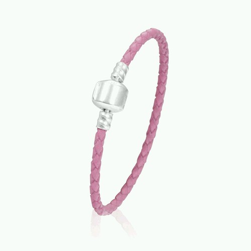 Leather Woven Bracelet Braided Cord Euro Charms Bangle With Silver Plated Clasp - Picture 23 of 24