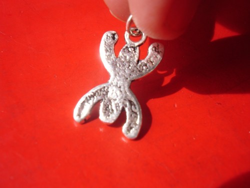 SILVER Moroccan engraved zeed Amazigh Tifinagh alphabet pendant/earring L20 mm - Picture 7 of 7