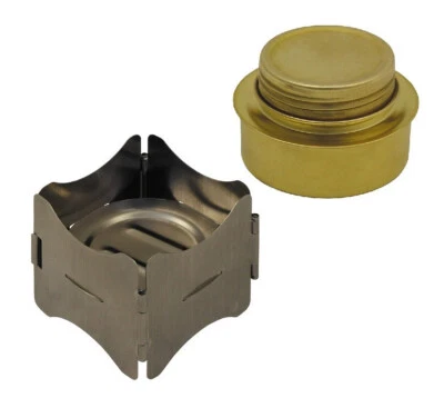 MILTEC Spirituskocher Set mit Brenner und Topfständer / Windschutz Campingkocher