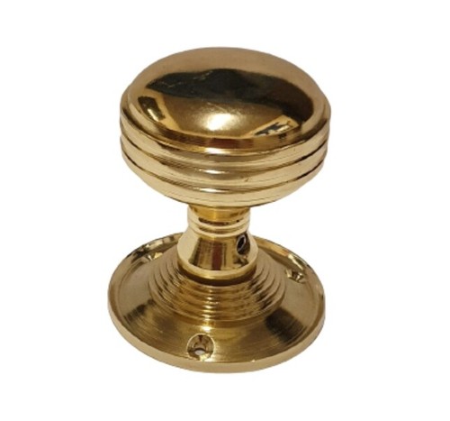 Contemporary Stylish Brass Finish Reeded Mortice Lever Door Knobs Handles D15 - Picture 5 of 25