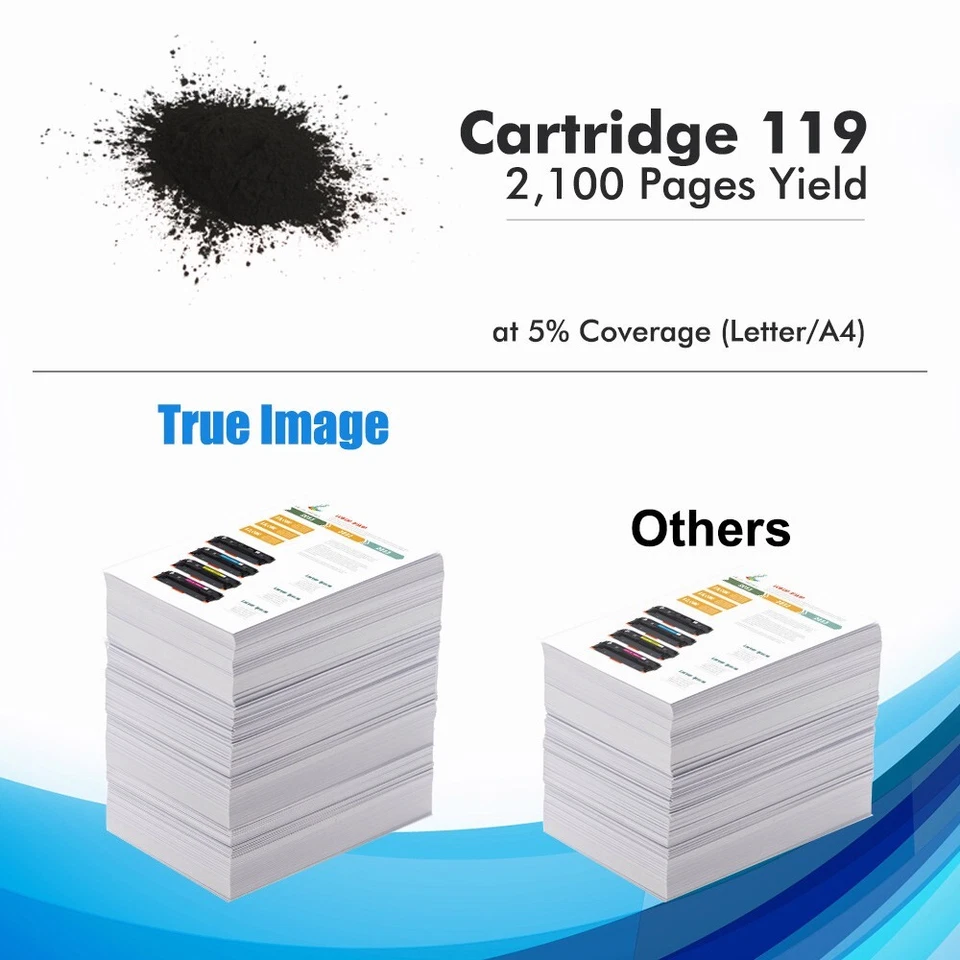 2Pack Black Toner Compatible for Canon 119 Image Class MF414DW MF6160DW MF5960DN - Image 3 of 4