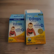 Baby D Drops Liquid Vitamin D3 Drops 400 IU Plus SAMPLE SIZE 60 Plus 15 Drops
