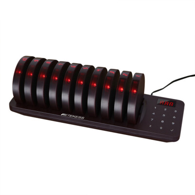 TD162 Restaurants Wireless Pager System Guest Queuing 10 Buzzers Food Truck Cafe