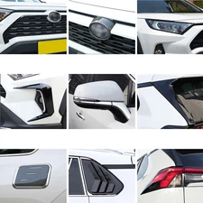 Exterior Front Grille Headlight Window Rear Trunk Lip Trim For Toyota Rav4 2019+