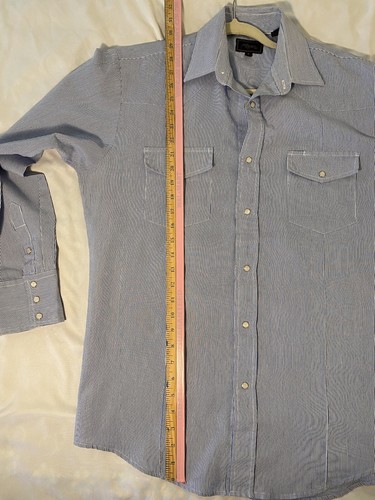 Roper Shirt Mens Large Blue Pearl Snap Western Cowboy Classic Rodeo Southwest - Picture 9 of 17