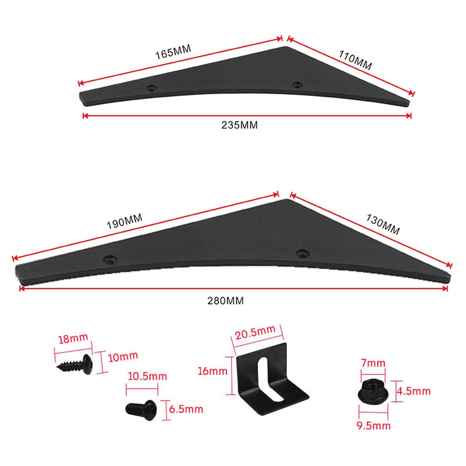 Difusor labial parachoques delantero universal aletas divisorias alerón Canards barbilla de valencia Foto 3 de 4