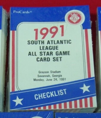 1991 ProCards South Atlantic League All-Stars Baseball Card Singles (#1-48)