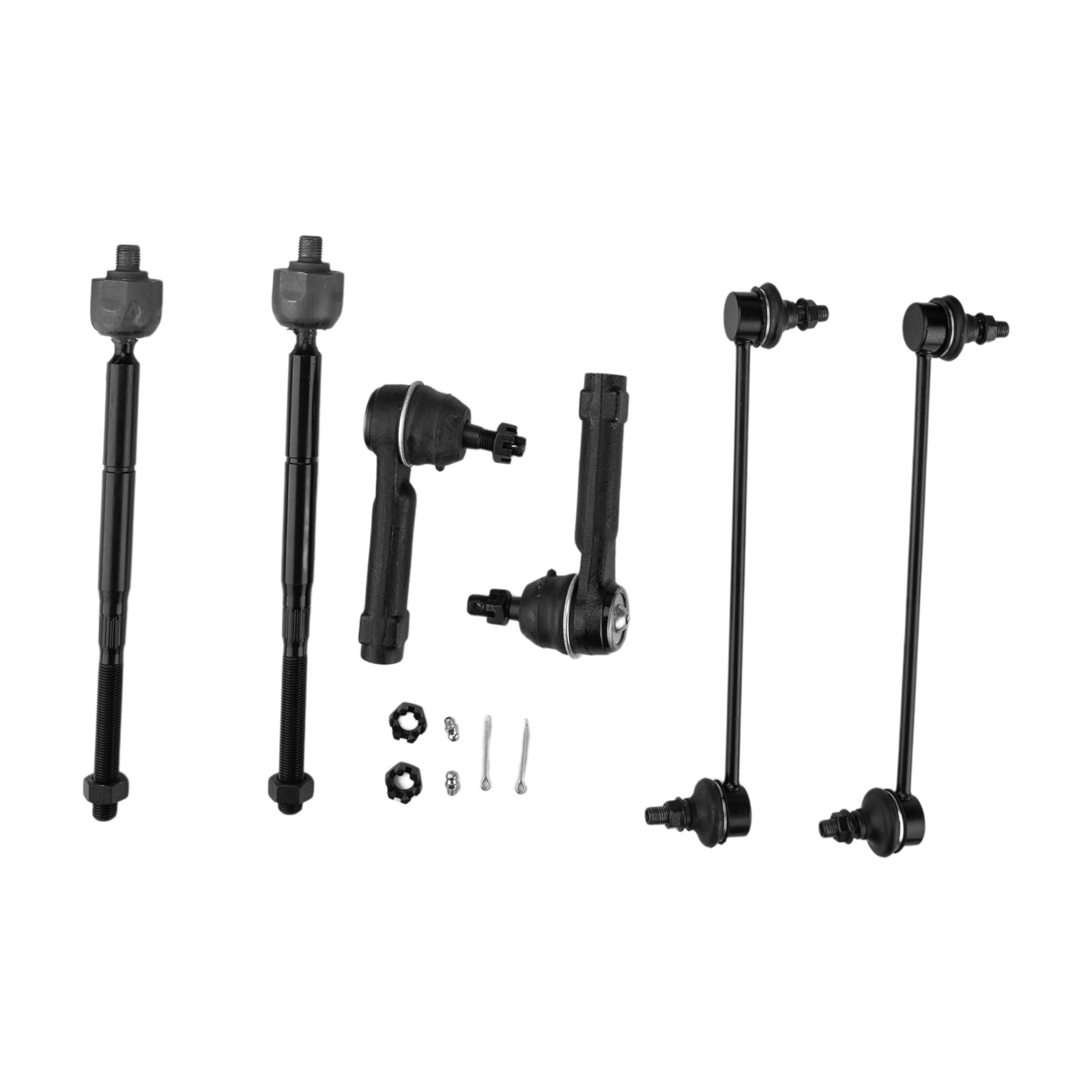 8 Piece Kit Lower Control Arm Ball Joint Inner Outer Tie Rod Sway Bar Link