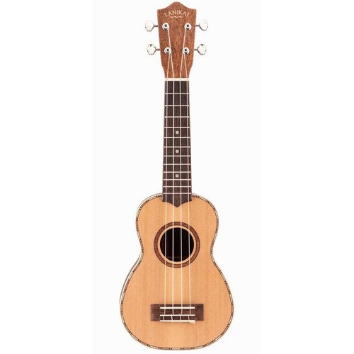 Lanikai CDST-S Solid Cedar Top Satin Finish Soprano Ukulele with Padded Gig Bag - Picture 4 of 4