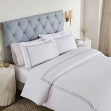 100 Cotton 300 Thread Count Vintage Embroidered Scroll Duvet Cover Set