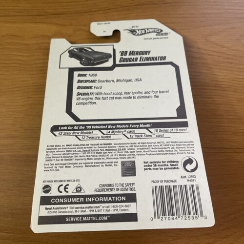 Hot Wheels ‘69 Mercury Cougar Eliminator 2009 New Models 8/42 (b) - Picture 2 of 2