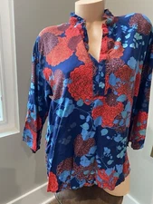 Natori Multicolor Pajama Top Size Medium