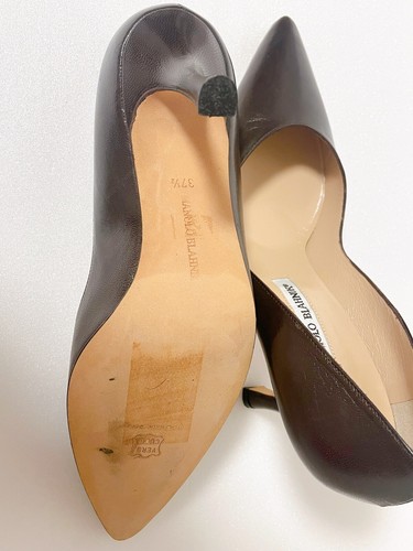 Manolo Blahnik37,5 heel Brown Simple Style - Picture 6 of 11