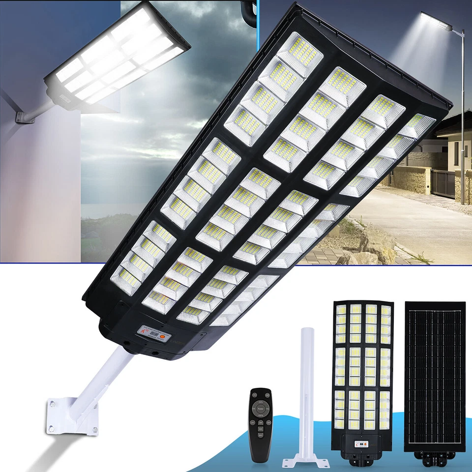 11000W Solar Street Lights Commercial LED Outdoor Dusk to Dawn Super Bright Lamp - Image 4 of 4