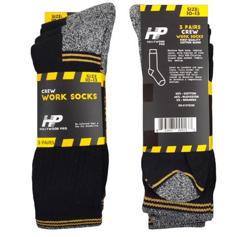 3-6 LONG REINFORCED WORK SOCKS WHITE GRAY BLACK NAVY FULL CUSHION COTTON SOCKS - Picture 9 of 17
