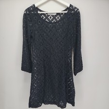 Womens Solitaire Black Lace Dress Size S
