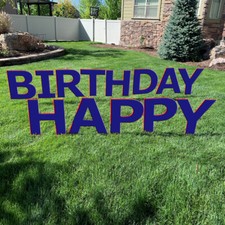 HAPPY BIRTHDAY - BLUE YARD SIGN SET - BRAND NEW PLASTIC 3203