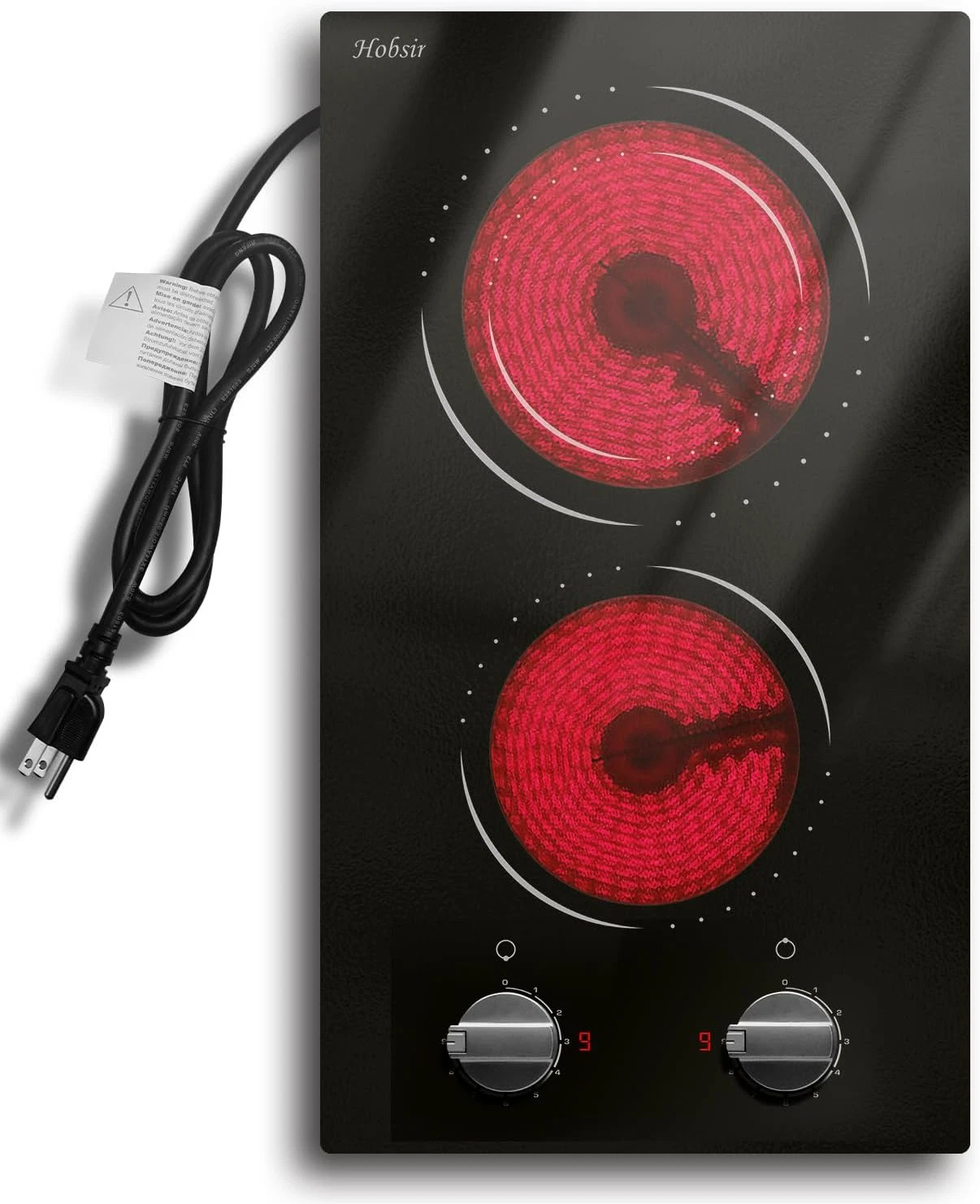Hobsir 2 Burner Electric Cooktop with Safety Features & Knob Control 12