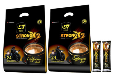 C COFFEE　100グラム☓3袋スプーン付き新品 Trung Nguyen G7 3 In-1 Strong x2 Instant Coffee 24 Sticks x 25g (2