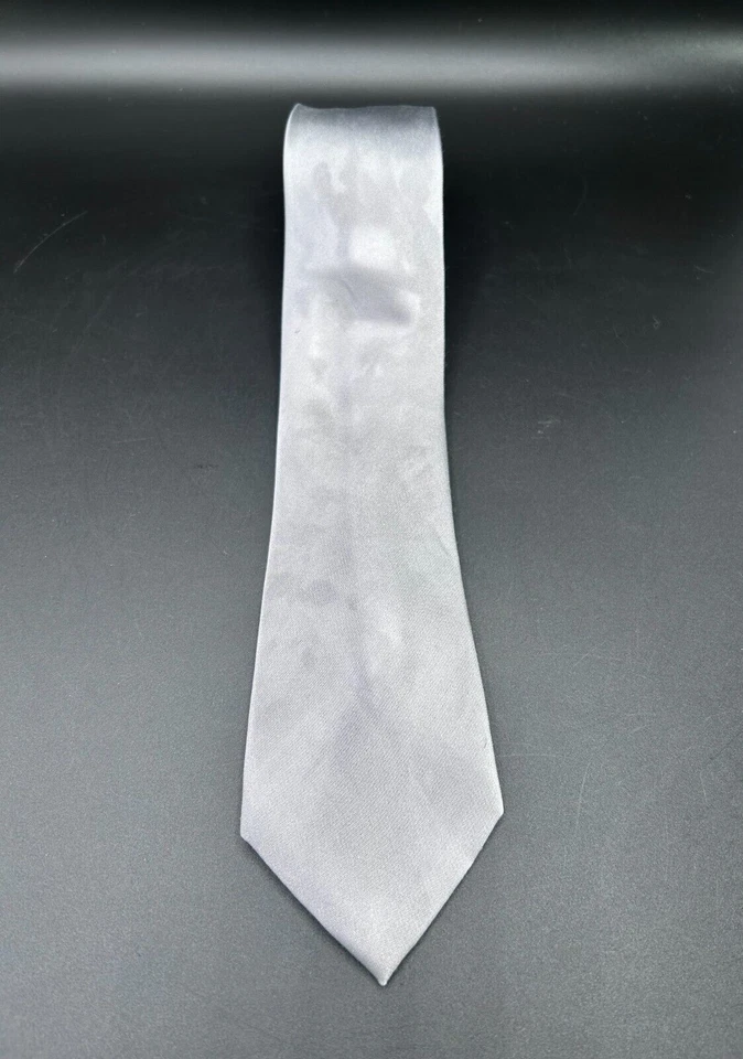 Corbata Ryan Seacrest Mezcla Seda Gris Sólido Oficina de Negocios 60" Foto 2 de 4