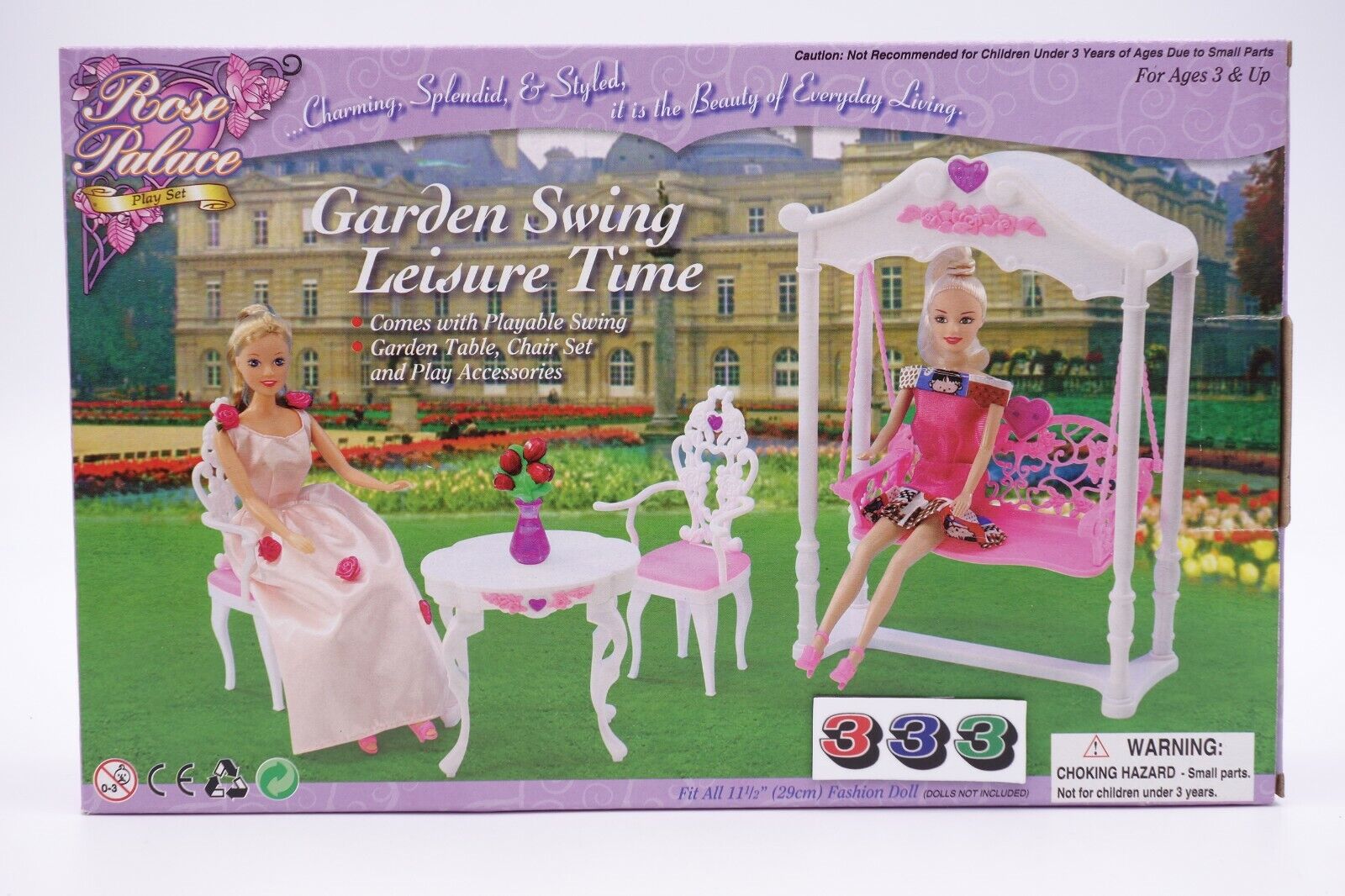 Gloria,Barbie Size Doll  Furniture/(2619) Rose Palace Garden Swing Leisure Time