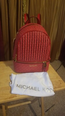Michael Kors Signature Rhea Zip Medium Backpack Bag Pleated  display picture 3