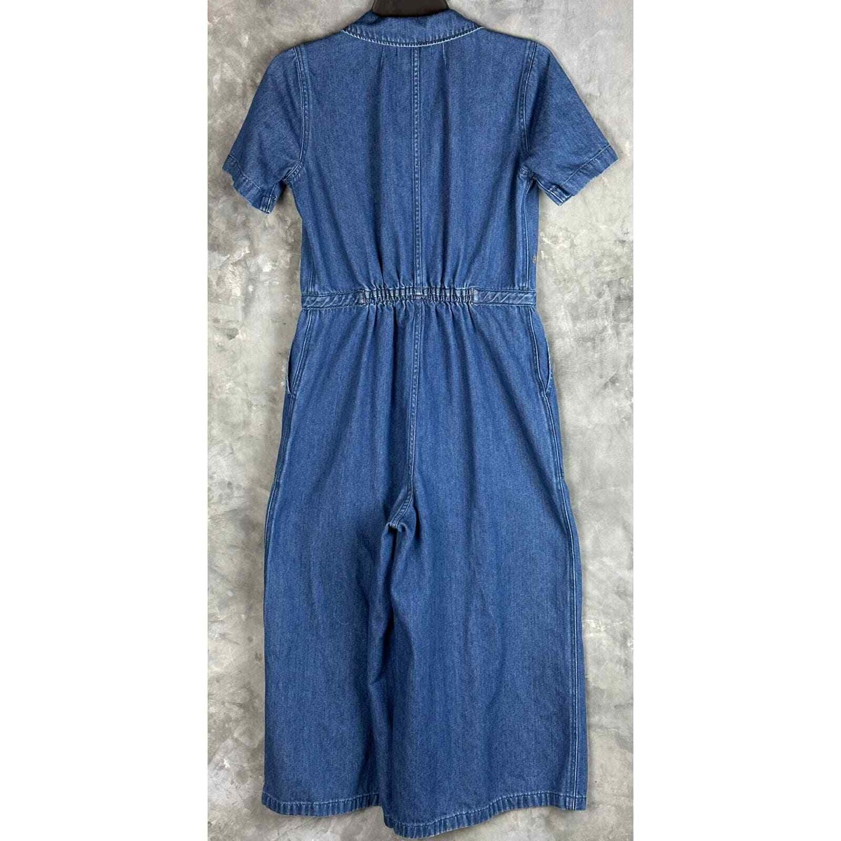 Madewell Blue # J8464 Denim Wide-Leg Utility Jumpsuit sz 2 (13510