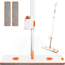 Spray Mops Dry Wet Spray Mop w/Refillable Bottle & 2 Washable Microfiber Pads