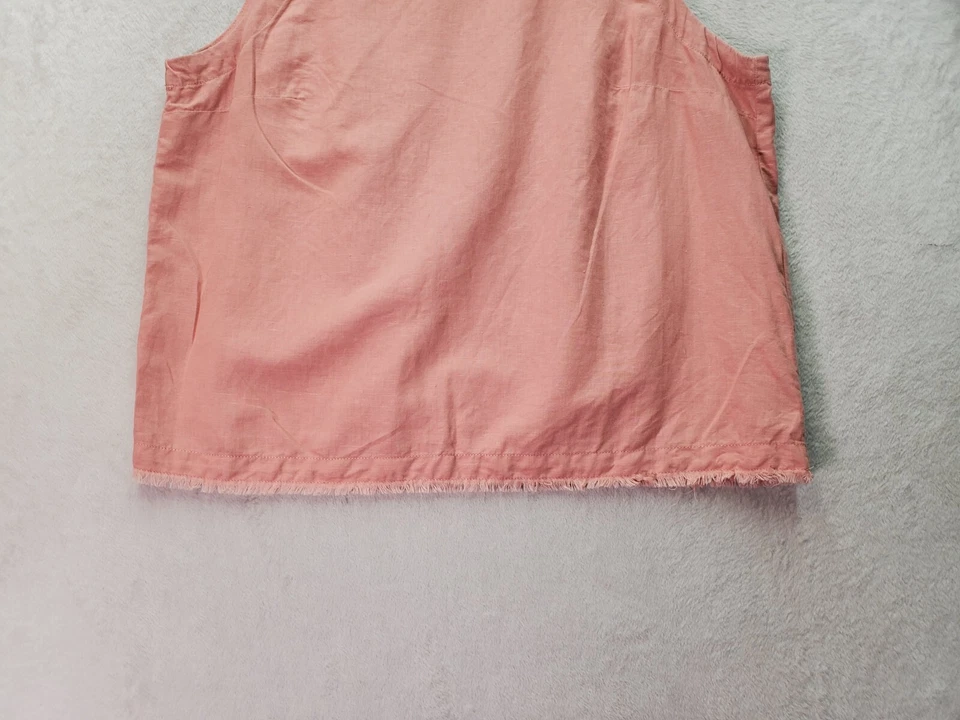 Liz Claiborne女式大号三文鱼亚麻条纹无袖圆领背心 — 第 3/4 张图片