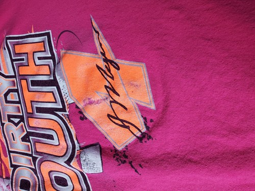 2014 Jason Myers T-shirt Signed XL Mens Pink Dirty South Racing 23Wx27.5L Unisex - Picture 2 of 12