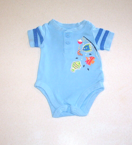 Infant Boy's Garanimals Blue Cotton one-Piece T-Shirt 0-3 Months