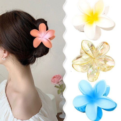 Transparent Color Frangipani Hair Clips Gradient Colorful Hair Clip eBay