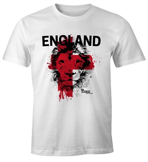 Футболка Herren футболка болельщика сборной Англии по футболу с надписью Lwe Flagge Lion MoonWorks 4390₽