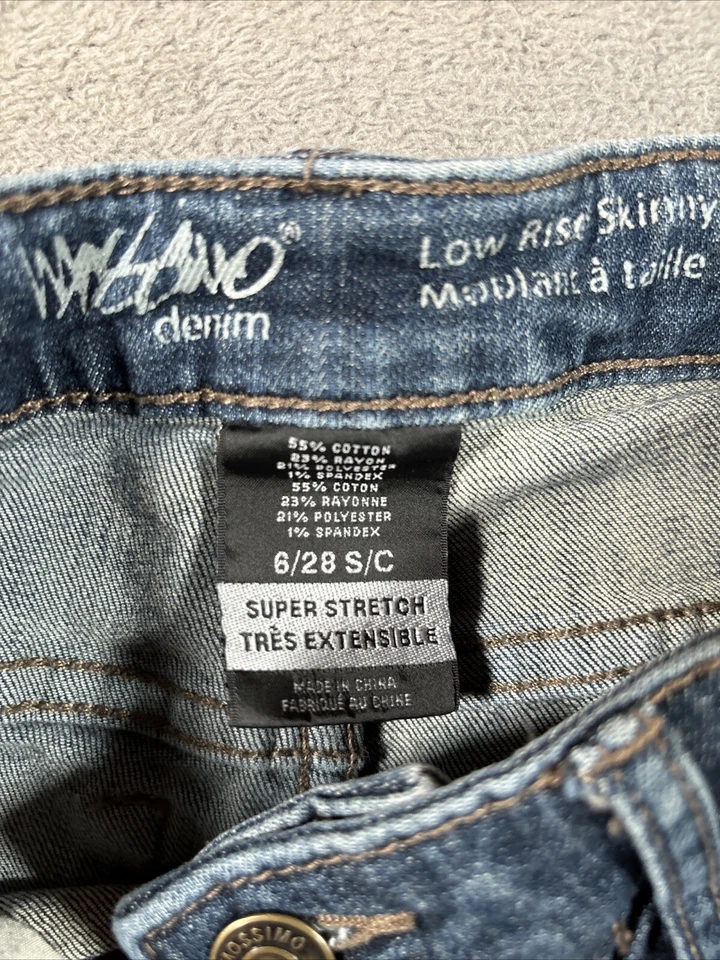 Mossimo Jeans Womens 6/28 Dark Blue Low Rise Skinny Tapered Stretch Casual Denim - Image 3 of 4